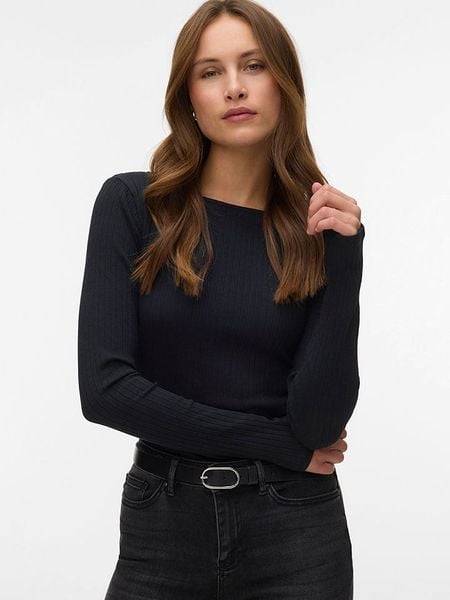 Vero Moda Koszulka w kolorze czarnym rozmiar: L. Czarne bluzki Vero Moda, l, bez wzorów, z bawełny, bez kołnierzyka, bez ramiączek. Za 64.95 zł.