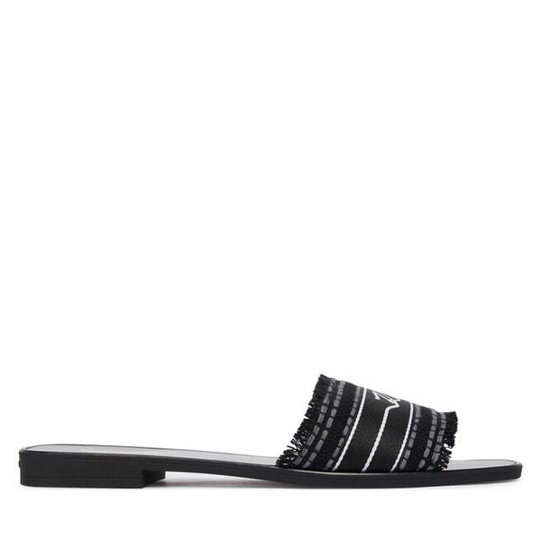 Klapki KARL LAGERFELD. Czarne klapki KARL LAGERFELD, bez wzorów, bez obcasa. Za 463.99 zł.