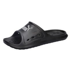 Klapki plażowe Puma DIVECAT DRY. Czarne klapki Puma, bez wzorów, z materiału, bez obcasa. Za 83.99 zł.