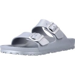 Kapcie Birkenstock Arizona Eva Damskie. Szare obuwie domowe Birkenstock, bez wzorów, z materiału, bez zapięcia. Za 188.10 zł.