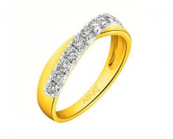 Pierścionek z żółtego złota z brylantami - 0,50 ct - próba 585. Żółte pierścionki Apart, z brylantem, złote. Za 4,990.00 zł.