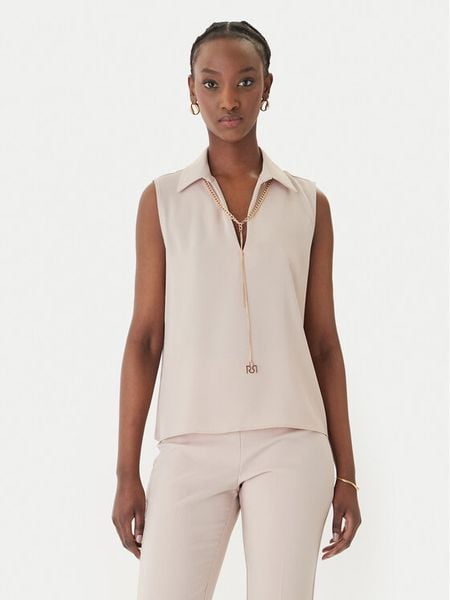 Rinascimento Bluzka CFC0127446003 Beżowy Regular Fit. Brązowe bluzki Rinascimento, xl, bez wzorów, z syntetyku, bez kołnierzyka, bez ramiączek. Za 225.99 zł.