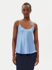 MAX&Co. Top Betel 2516161014200 Niebieski Regular Fit. Niebieskie topy MAX&Co., bez wzorów, z jedwabiu, bez kołnierzyka, bez ramiączek. Za 439.99 zł.