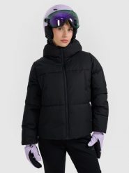 4F Kurtka narciarska membrana 5000 damska - czarna XL. Czarne kurtki narciarskie 4f, xl, bez wzorów, bez kaptura, narciarskie. Za 499.99 zł.