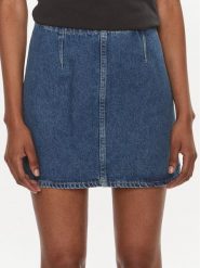 Calvin Klein Jeans Spódnica jeansowa Darted J20J222482 Niebieski Regular Fit. Niebieskie spódnice Calvin Klein Jeans, bez wzorów, z bawełny. Za 329.99 zł.