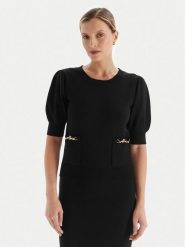 Fracomina Sweter FR25WT7019K55601 Czarny Slim Fit. Czarne swetry Fracomina, xs, bez wzorów, z syntetyku, bez ramiączek. Za 549.99 zł.