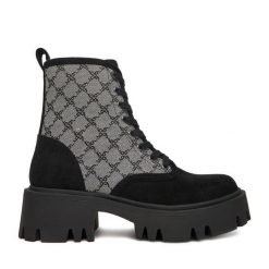 Trzewiki Nine West. Szare botki Nine West, bez wzorów, bez obcasa, na płaskiej podeszwie, bez zapięcia. Za 329.99 zł.
