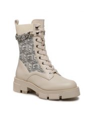 Guess Botki Madiera FL7MDR ELE10 Beżowy. Brązowe botki Guess, z aplikacjami, ze skóry, bez obcasa, na płaskiej podeszwie, bez zapięcia. Za 999.99 zł.
