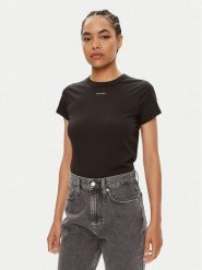 Calvin Klein T-Shirt Nano Logo K20K207212 Czarny Slim Fit. Czarne t-shirty Calvin Klein, xl, bez wzorów, z bawełny, bez kołnierzyka, bez ramiączek. Za 129.99 zł.
