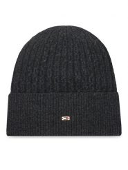 Tommy Hilfiger Czapka Th Cable Enamel Flag AW0AW17776 Czarny. Czarne czapki TOMMY HILFIGER, bez wzorów, z materiału. Za 259.99 zł.