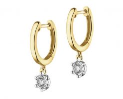 Kolczyki z żółtego i białego złota z brylantami - 0,15 ct - próba 585. Białe kolczyki Apart, z brylantem, złote. Za 3,790.00 zł.