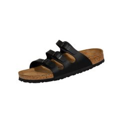 Klapki damskie Birkenstock Florida Birkoflor. Czarne klapki Birkenstock, bez wzorów, z materiału, bez obcasa. Za 688.00 zł.