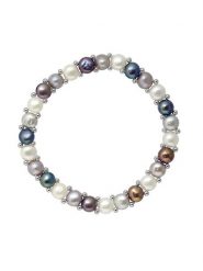 Mitzuko Bransoletka z perłami w różnych kolorach rozmiar: onesize. Szare bransoletki Mitzuko, z perłą, srebrne. Za 202.03 zł.