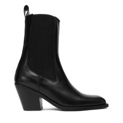 Botki Gino Rossi. Czarne botki Gino Rossi, bez wzorów, bez obcasa, na słupku, bez zapięcia. Za 479.99 zł.