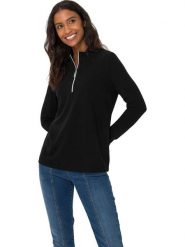 Heine Sweter w kolorze czarnym rozmiar: 42. Czarne swetry Heine, bez wzorów, bez ramiączek. Za 52.30 zł.