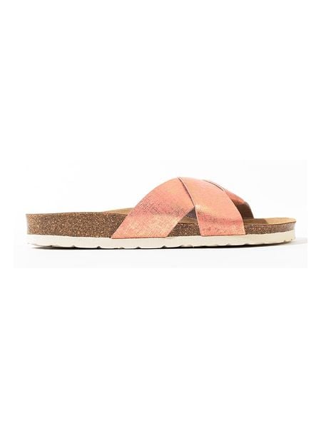 Sunbay Klapki "Santa" w kolorze pomarańczowym rozmiar: 39. Pomarańczowe klapki Sunbay, bez wzorów, z otwartym noskiem, bez obcasa. Za 159.95 zł.