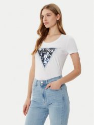 Guess T-Shirt W5RI00 J1314 Biały Regular Fit. Białe t-shirty Guess, l, z aplikacjami, z bawełny, bez kołnierzyka, bez ramiączek. Za 109.99 zł.