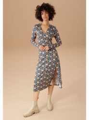 Aniston Sukienka w kolorze niebiesko-beżowym rozmiar: 36. Brązowe sukienki Aniston, bez wzorów, z wiskozy, bez kołnierzyka, bez ramiączek, midi. Za 95.99 zł.