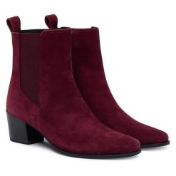 Botki Caprice. Czerwone botki Caprice, bez wzorów, bez obcasa, na słupku, bez zapięcia. Za 489.99 zł.