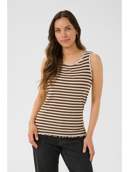 Cream Top w kolorze kremowo-brązowym rozmiar: S. Brązowe topy Cream, s, bez wzorów, bez kołnierzyka, bez ramiączek. Za 79.77 zł.