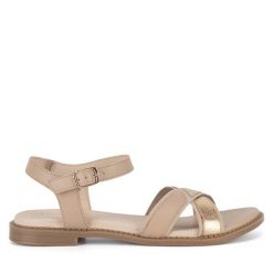 Sandały Lasocki. Brązowe sandały Lasocki, bez wzorów, bez obcasa, na płaskiej podeszwie, bez zapięcia. Za 129.99 zł.