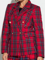 Żakiet w kratę z ozdobnymi guzikami - wielobarwny. Marynarki i żakiety Sinsay, l, bez wzorów. Za 79.99 zł.