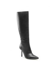 DeeZee Kozaki LS5872-02 Czarny. Czarne kozaki DeeZee, ze skóry, bez obcasa, na szpilce, bez zapięcia. Za 179.99 zł.