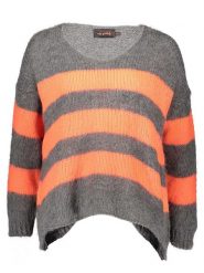 Miss goodlife Sweter w kolorze szaro-pomarańczowym rozmiar: XL. Pomarańczowe swetry miss goodlife, xl, bez wzorów, z wełny, bez ramiączek. Za 149.66 zł.