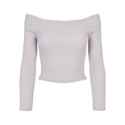 Damska koszulka z długim rękawem, off-the-shoulder Koszulka Urban Classics GT. Fioletowe bluzki Urban Classics, bez wzorów, bez kołnierzyka, bez ramiączek. Za 121.50 zł.