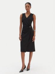 Calvin Klein Sukienka koktajlowa LV044E047G Czarny Slim Fit. Czarne sukienki Calvin Klein, bez wzorów, z syntetyku, wizytowe, bez kołnierzyka, bez ramiączek. Za 699.99 zł.