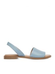 Lasocki Sandały CEO-EST-AFIONA-17 Niebieski jasny. Niebieskie sandały Lasocki, bez wzorów, ze skóry, bez obcasa, na płaskiej podeszwie, bez zapięcia. Za 139.99 zł.