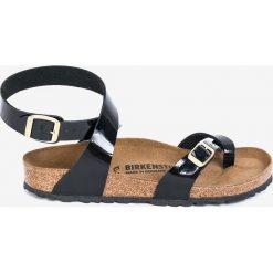Birkenstock - Sandały. Czarne sandały Birkenstock, bez wzorów, z materiału, bez obcasa, na obcasie, bez zapięcia. W wyprzedaży za 259.90 zł.
