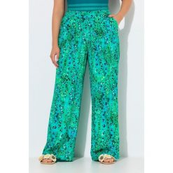 Damskie Spodnie palazzo zwierzęcy wzór szeroka nogawka elastyczny pas. Spodnie sportowe Ulla Popken, plus size, bez wzorów, z materiału. Za 239.99 zł.