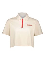 Adidas Koszulka polo w kolorze beżowym rozmiar: 32. Brązowe bluzki Adidas, bez wzorów, bez kołnierzyka, bez ramiączek. Za 105.95 zł.