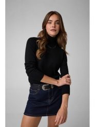 Guess Jeans Golf 184166 Czarny Classic Fit. Czarne golfy Guess Jeans, s, z aplikacjami, z jeansu, bez ramiączek. Za 349.00 zł.