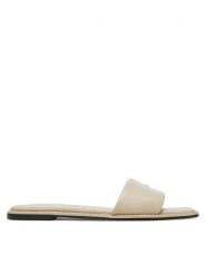 Calvin Klein Klapki Flat Sandal Square Hf Lth HW0HW02652 Beżowy. Brązowe klapki Calvin Klein, bez wzorów, ze skóry, bez obcasa. Za 359.99 zł.