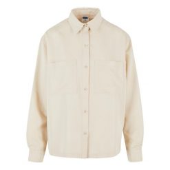 Damska oversizowa koszula z twillu Urban Classics. Białe koszule Urban Classics, bez wzorów, eleganckie, bez kołnierzyka, bez ramiączek. Za 206.00 zł.