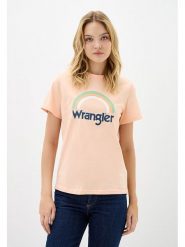 Wrangler Koszulka w kolorze pomarańczowym rozmiar: M. Pomarańczowe bluzki Wrangler, m, bez wzorów, z bawełny, bez kołnierzyka, bez ramiączek. Za 86.99 zł.