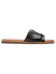 Clarks Skórzane klapki "Maritime Mule" w kolorze czarnym rozmiar: 41. Czarne klapki Clarks, bez wzorów, ze skóry, z otwartym noskiem, bez obcasa. Za 175.67 zł.