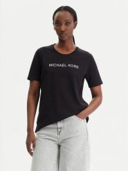 MICHAEL Michael Kors T-Shirt MR651QP97J Czarny Regular Fit. Czarne t-shirty MICHAEL Michael Kors, xxl, bez wzorów, z bawełny, bez kołnierzyka, bez ramiączek. Za 419.99 zł.