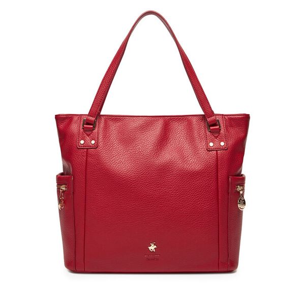 Torebka Beverly Hills Polo Club. Czerwone shopper Beverly Hills Polo Club, bez wzorów, bez dodatków. Za 249.99 zł.