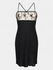 Passionata Koszula nocna Suzy P42TW5 Czarny Regular Fit. Czarne koszule nocne Passionata, s, bez wzorów, z syntetyku, bez ramiączek. Za 169.99 zł.