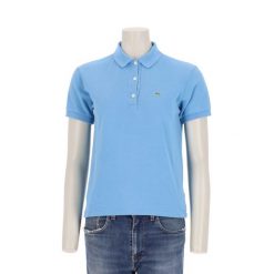 Second life - Lacoste Polo damskie z krótkim rękawem - Stan bardzo dobry. Niebieskie koszulki polo Lacoste, l, bez wzorów, bez kołnierzyka, bez ramiączek. Za 127.76 zł.
