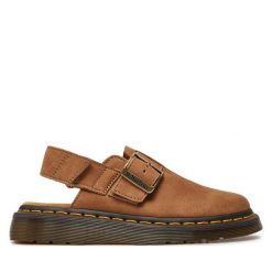 Sandały Dr. Martens. Brązowe sandały Dr. Martens, bez wzorów, bez obcasa, na płaskiej podeszwie, bez zapięcia. Za 469.99 zł.