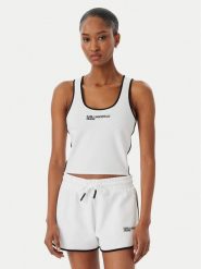 Karl Lagerfeld Jeans Top B2W17087 Biały Slim Fit. Białe topy Karl Lagerfeld Jeans, m, bez wzorów, z jeansu, bez kołnierzyka, bez ramiączek. Za 206.99 zł.