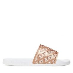 Klapki EA7 Emporio Armani. Czerwone klapki EA7 Emporio Armani, bez wzorów, bez obcasa. Za 159.99 zł.