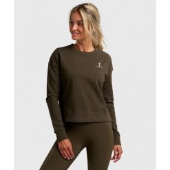 Bluza sportowa damska ekologiczna. Zielone bluzy NORDICDOTS, m, bez wzorów, z bawełny, bez kaptura. Za 275.00 zł.
