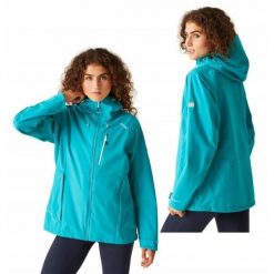 Kurtka przeciwdeszczowa damska Birchdale. Niebieskie kurtki sportowe Regatta, bez wzorów, z poliesteru, bez kaptura, trekkingowe. Za 349.30 zł.