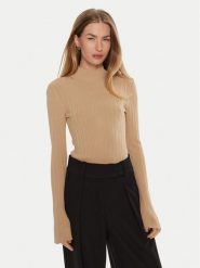 IVY OAK Golf Kylie IO113143 Beżowy Slim Fit. Brązowe golfy IVY & OAK, xs, bez wzorów, z wiskozy, bez ramiączek. Za 439.99 zł.