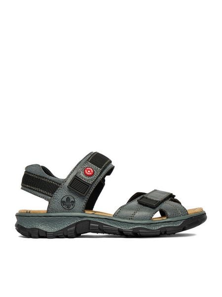 Rieker Sandały CEO-68851-14 Niebieski. Niebieskie sandały Rieker, bez wzorów, ze skóry, bez obcasa, na płaskiej podeszwie, bez zapięcia. Za 319.99 zł.